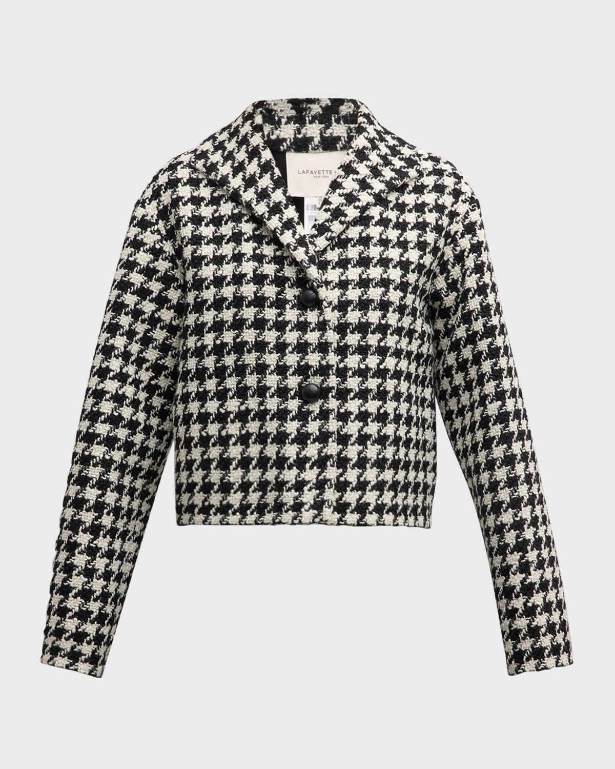 

Укороченная куртка с узором «гусиные лапки» Lafayette 148 New York, цвет Black Multi