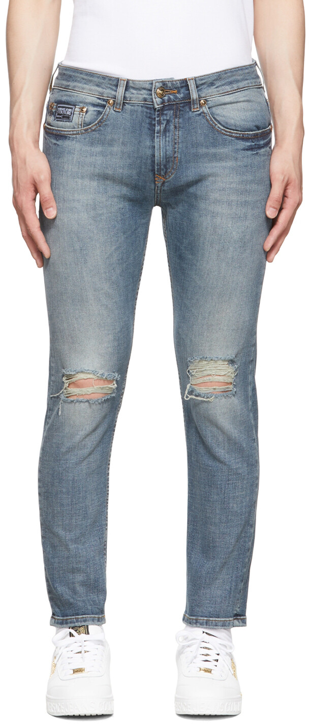 

Узкие джинсы цвета индиго Versace Jeans Couture