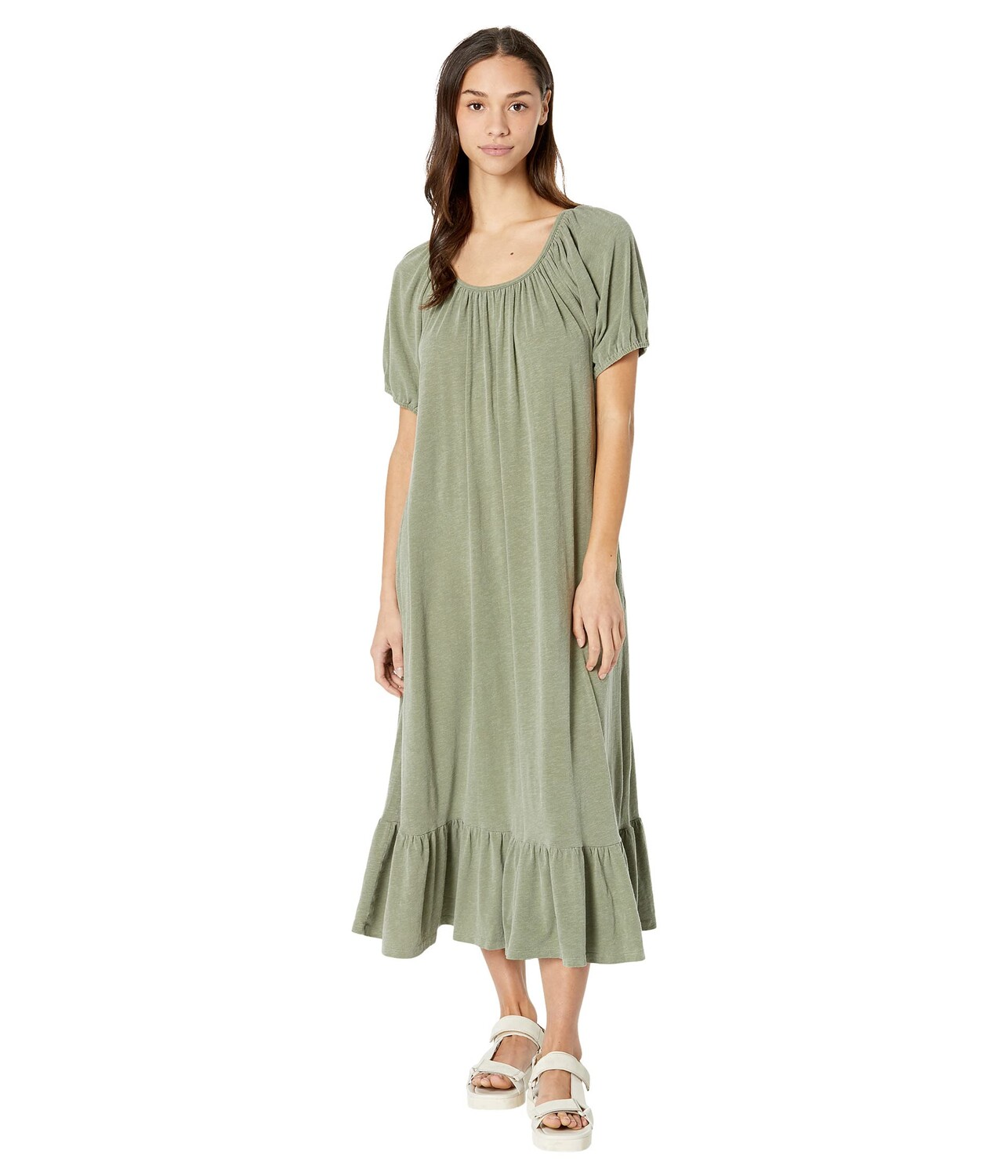 

Платье SUNDRY, Bubble Sleeve Cotton Spandex Tiered Dress