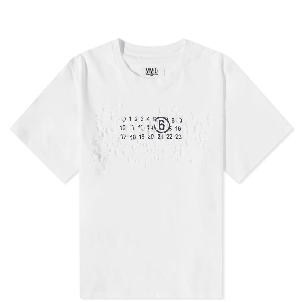 

Футболка MM6 Maison Margiela Destroyed Logo Tee, Коричневый