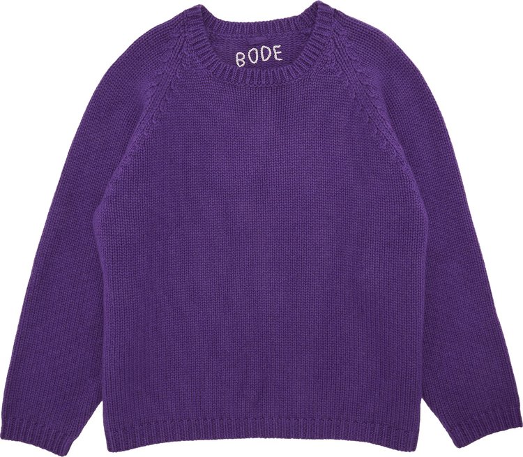 Свитер Bode Cashmere Crewneck Sweater 'Purple', фиолетовый