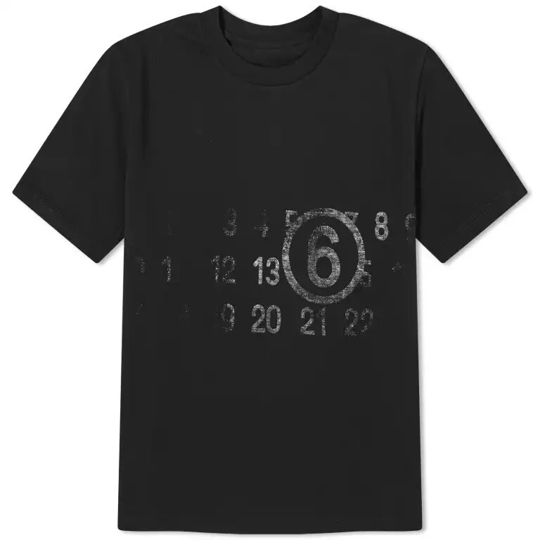 

Футболка MM6 Maison Margiela Shrunken Logo, черный