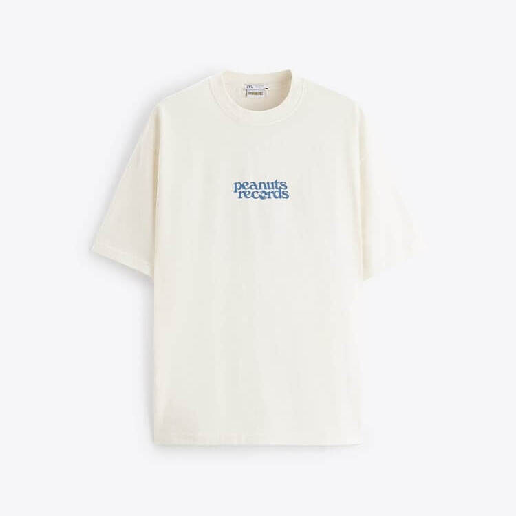 

Футболка Zara Snoopy Peanuts Print, белый