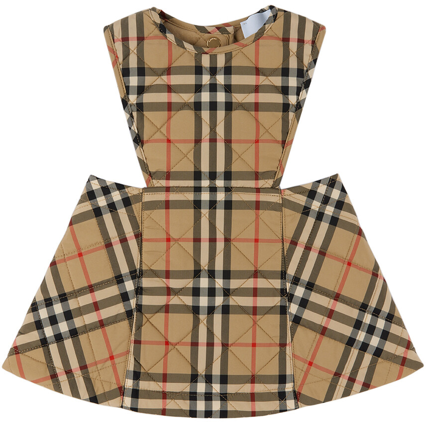 

Бежевый сарафан в винтажную клетку Baby Baby Burberry