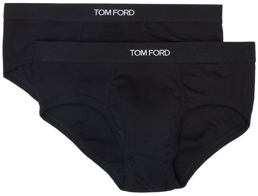

Набор из двух черных хлопковых трусов TOM FORD