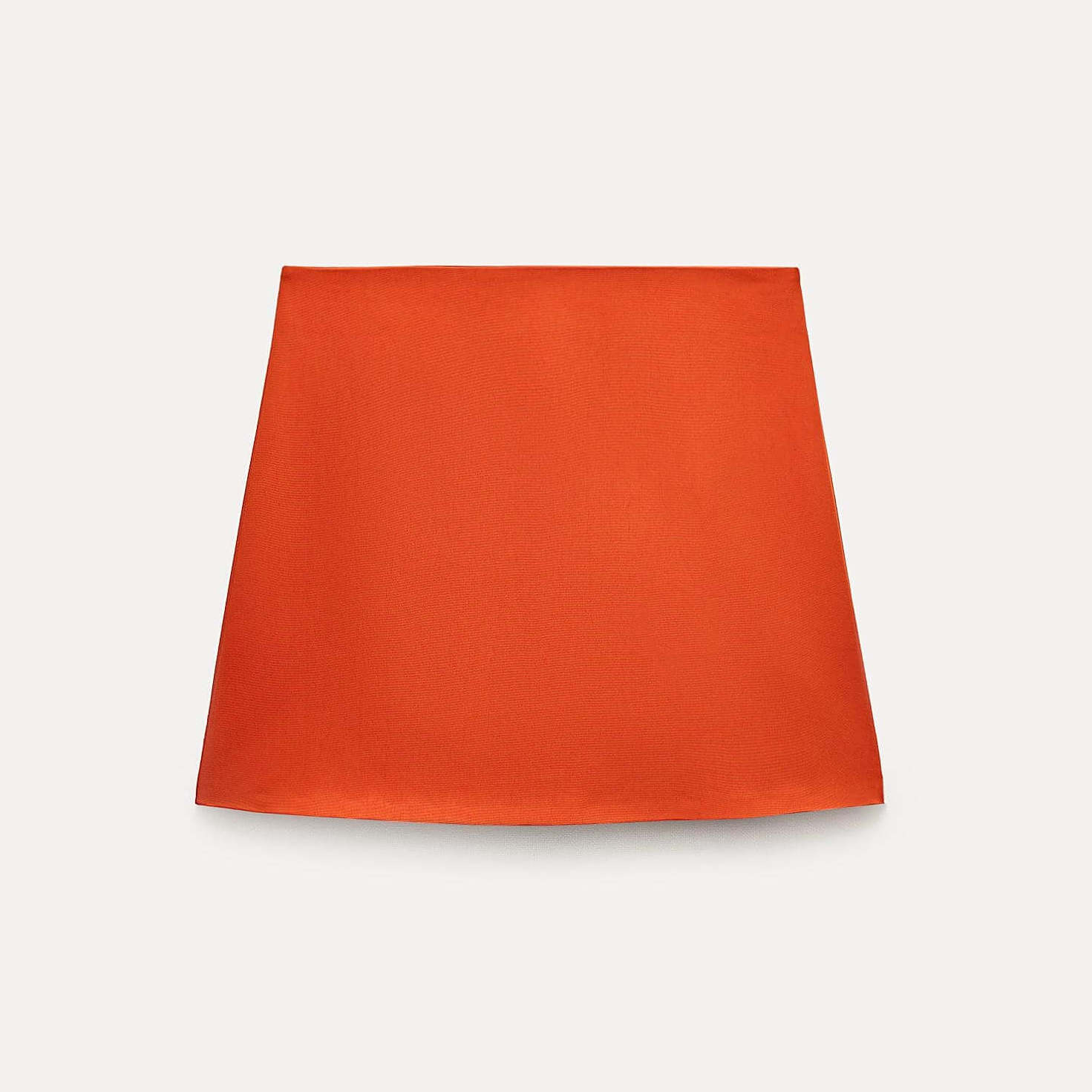 Юбка-мини Zara ZW Collection High-Waist, оранжевый юбка короткая расклешенная с цветочным рисунком xs разноцветный