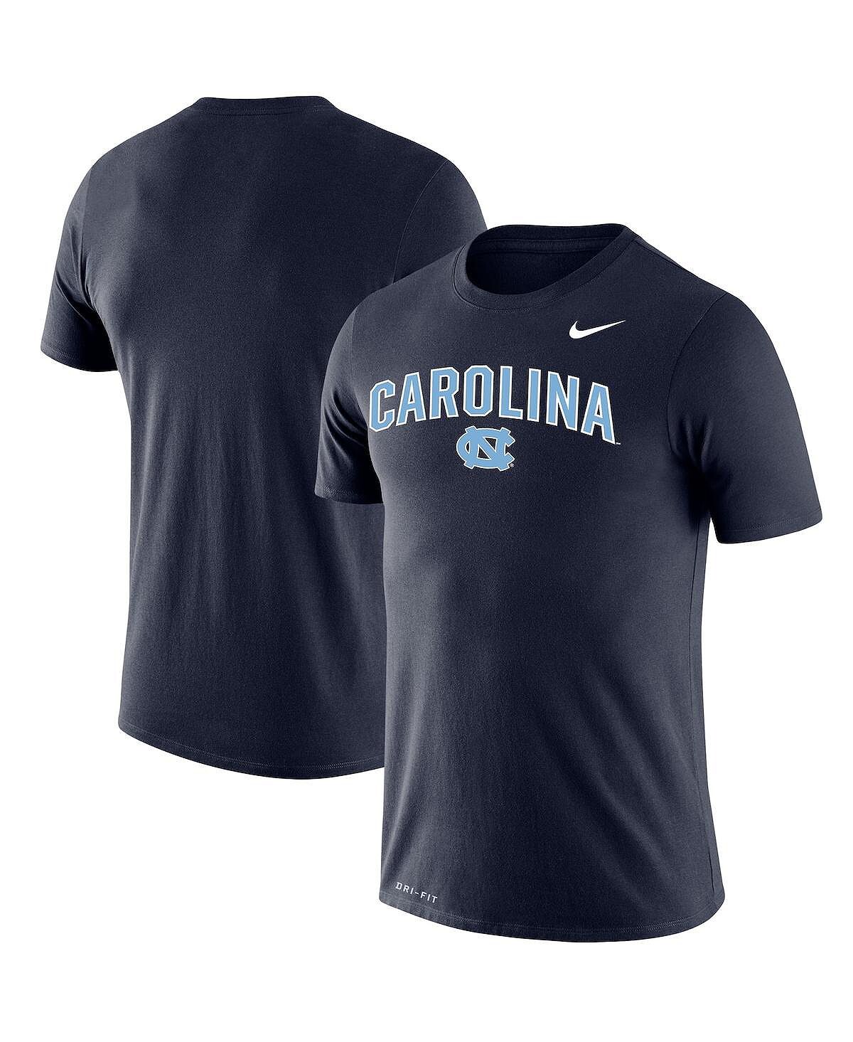 

Мужская футболка nike темно-синего цвета north carolina tar heels big and tall legend arch over logo performance Fanatics, синий