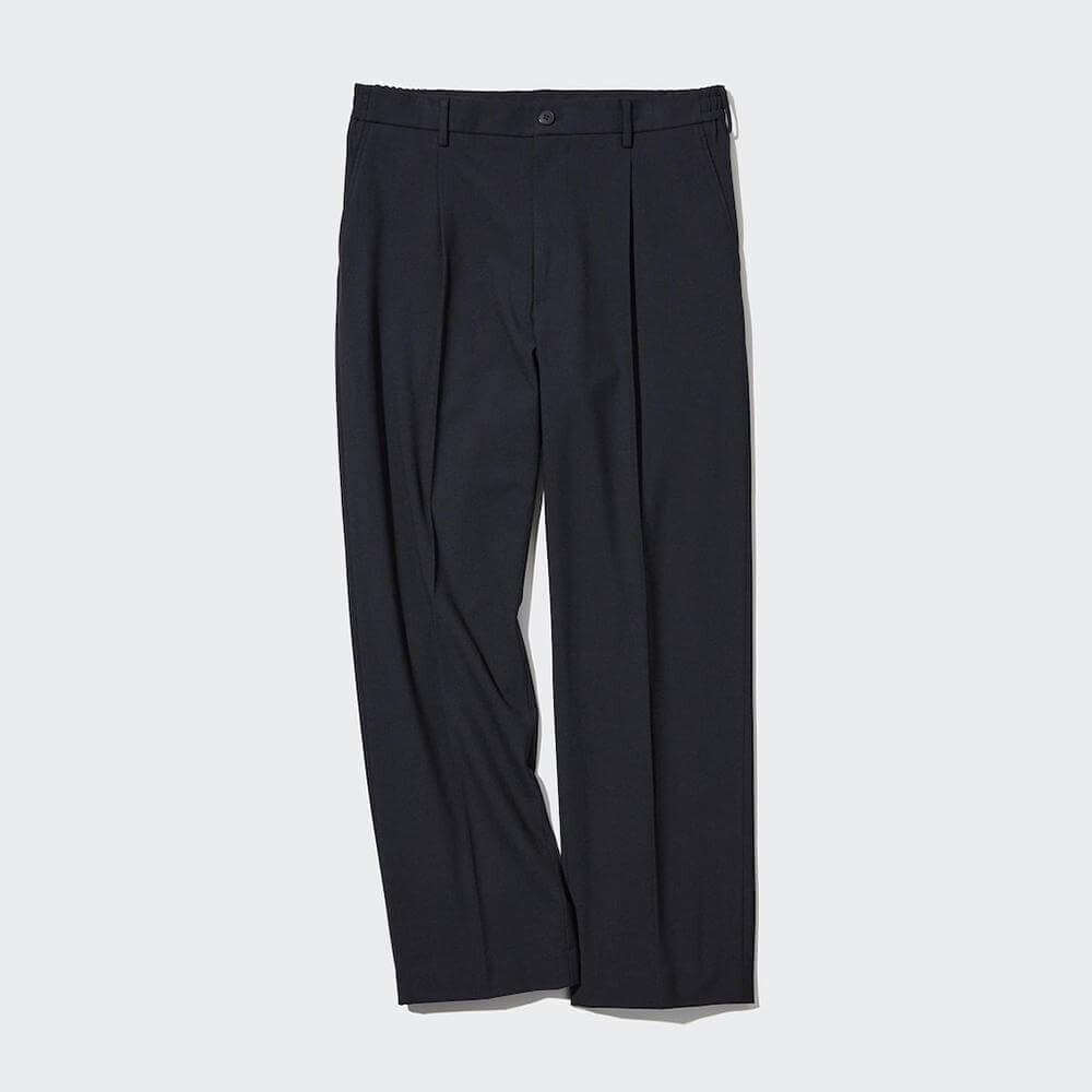 

Брюки Uniqlo Pleated Wide, темно-синий