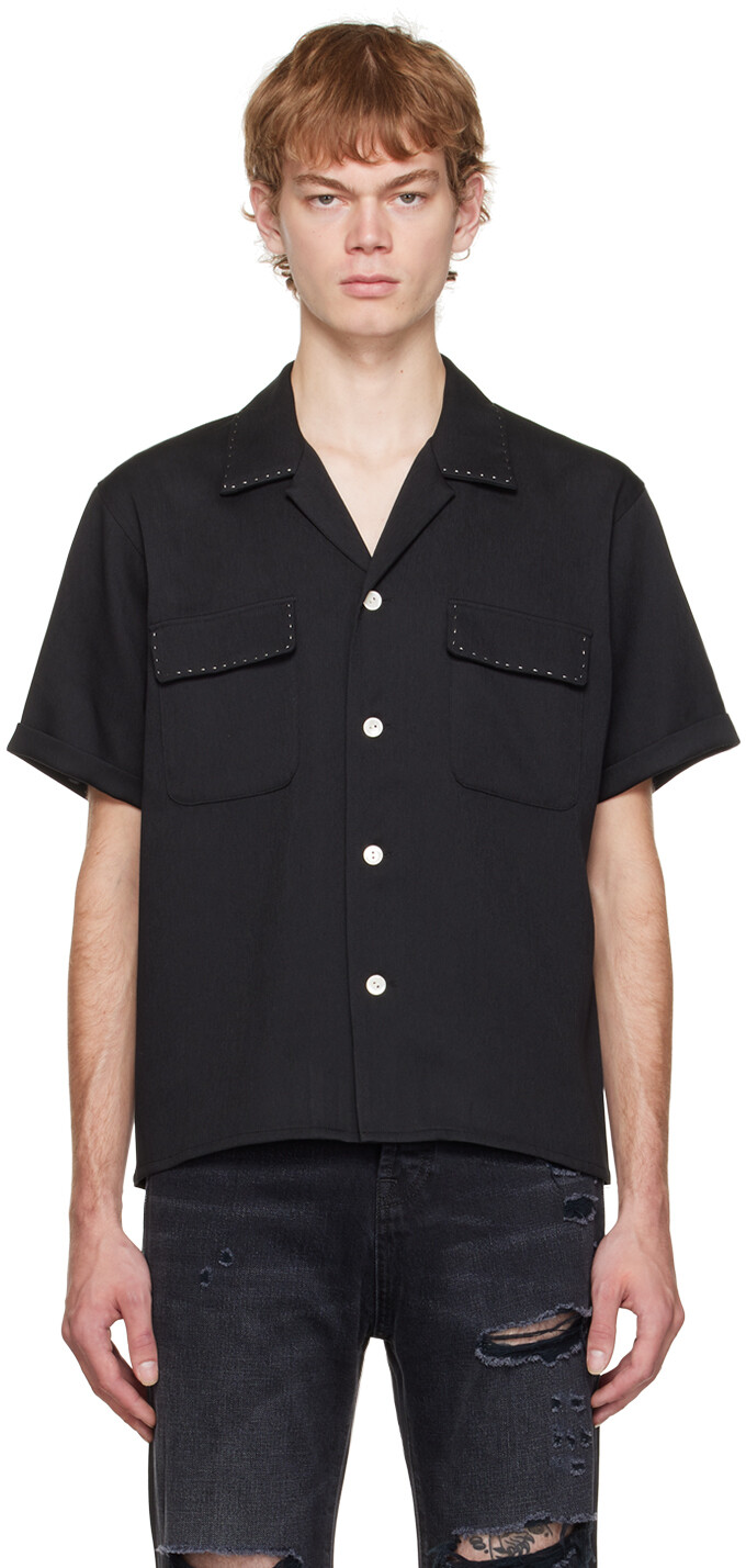 

SSENSE Эксклюзивная черная рубашка с булавкой Second/Layer