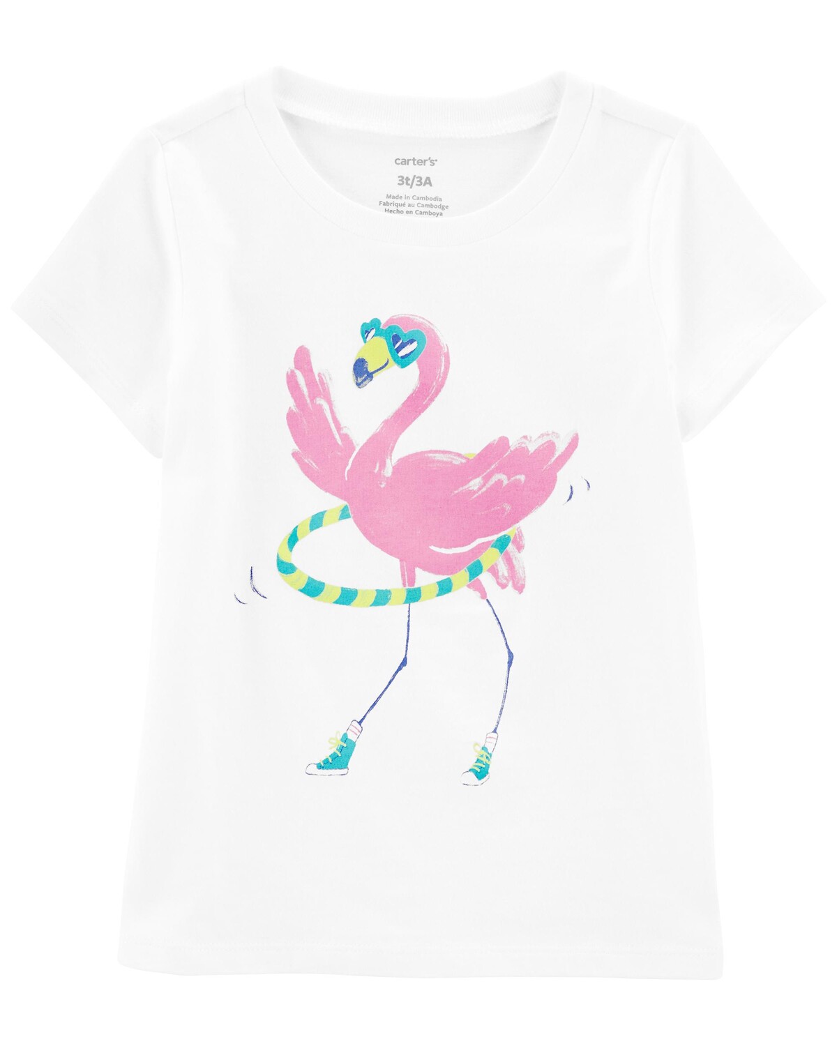 

Футболка Toddler Flamingo с хула-хупом Carter's, белый