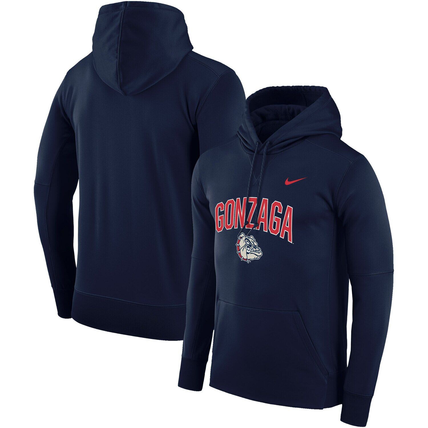 

Мужской темно-синий пуловер с капюшоном Gonzaga Bulldogs Arch Over Logo Nike