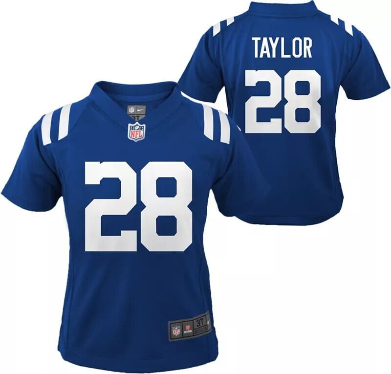 

Синяя игровая майка Nike Little Kid's Indianapolis Colts Jonathan Taylor № 28