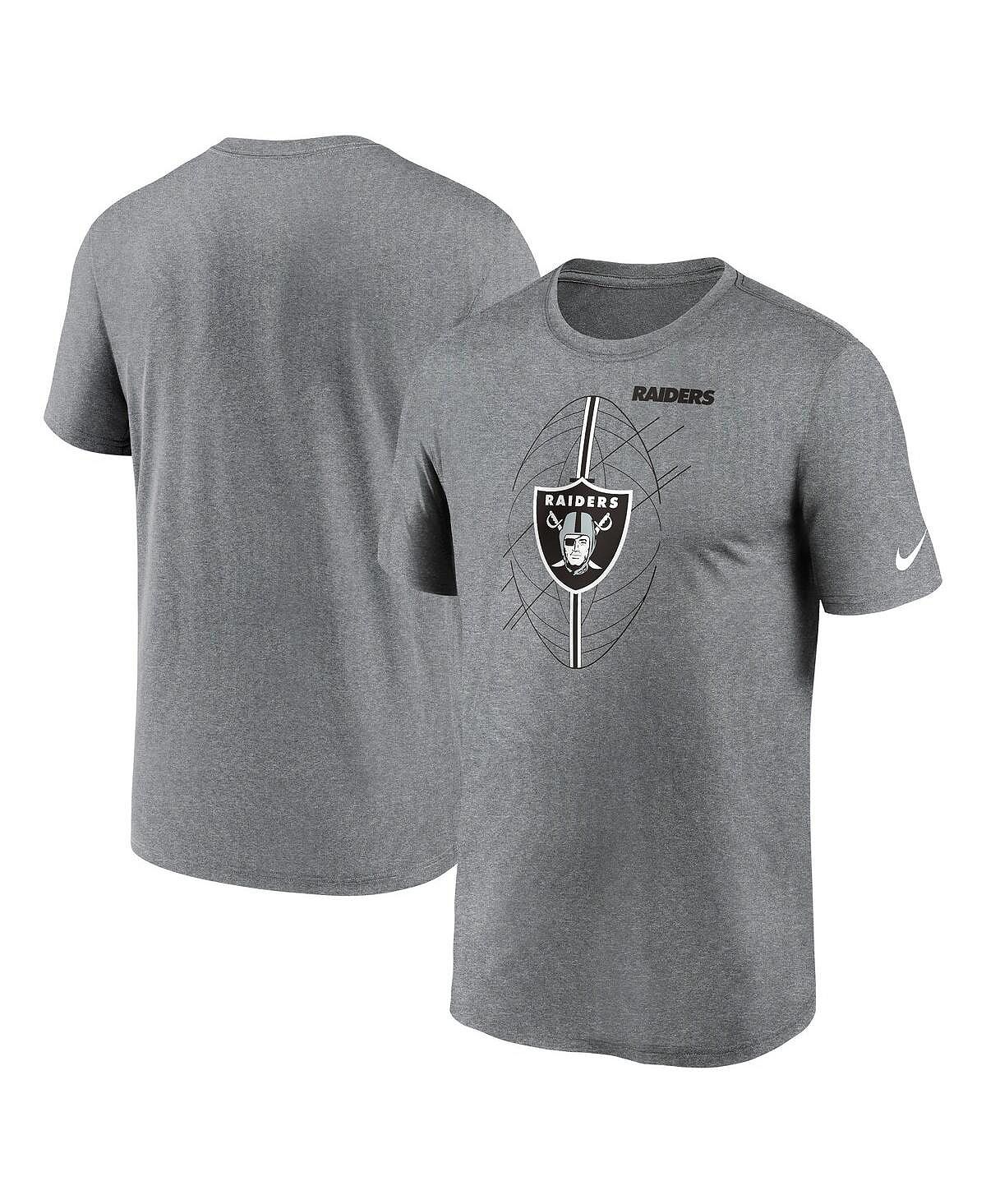 цена Мужская футболка цвета древесного угля Heather Las Vegas Raiders Legend Icon Performance Nike