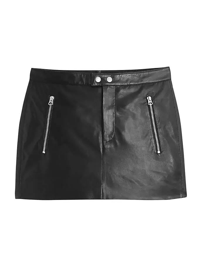 

Кожаная мини-юбка Nora Rag & Bone, черный