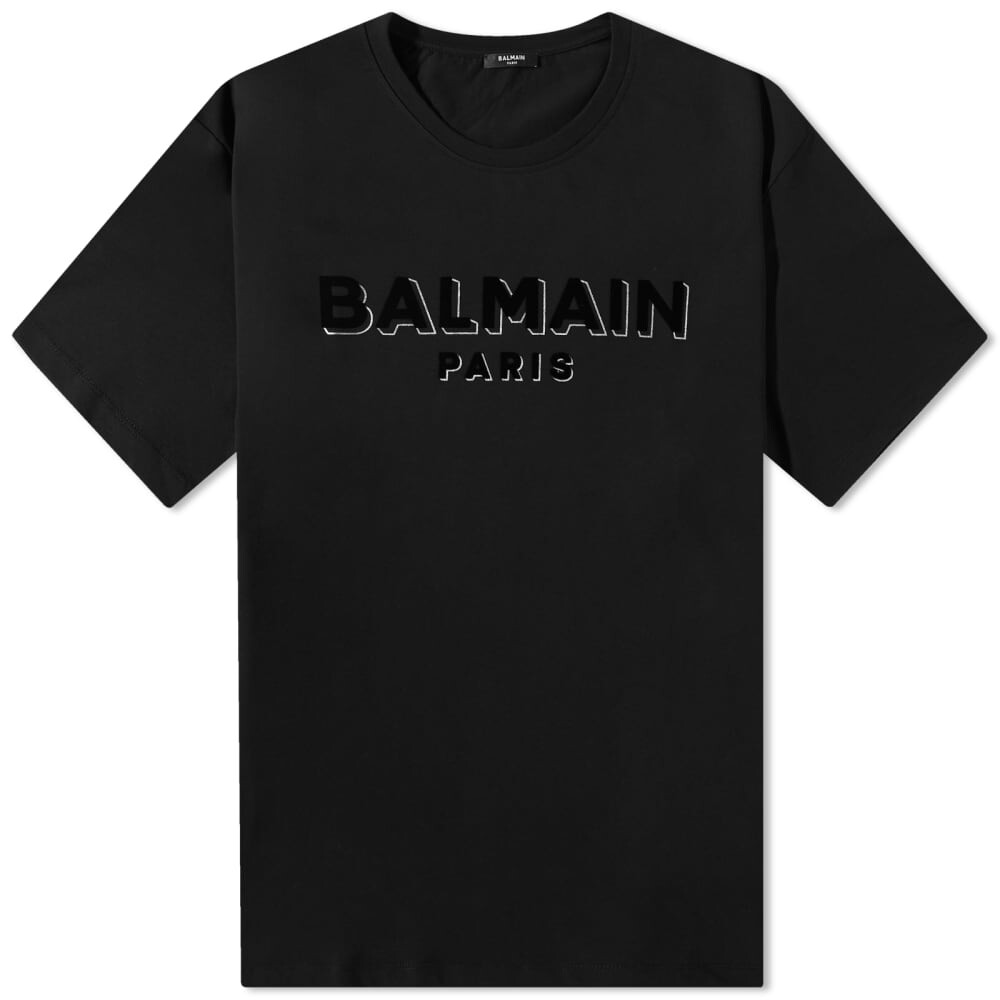 

Футболка Balmain с логотипом из флока и фольги Paris
