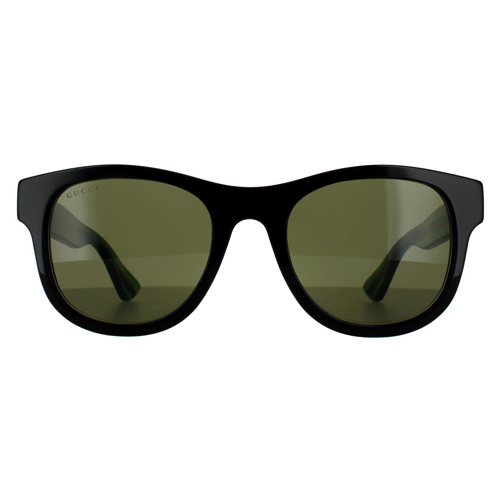 цена Прямоугольный черный с зелеными и красно-зелеными солнцезащитными очками Gucci, черный