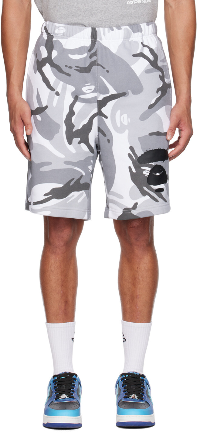 

Серые шорты с камуфляжным принтом AAPE by A Bathing Ape