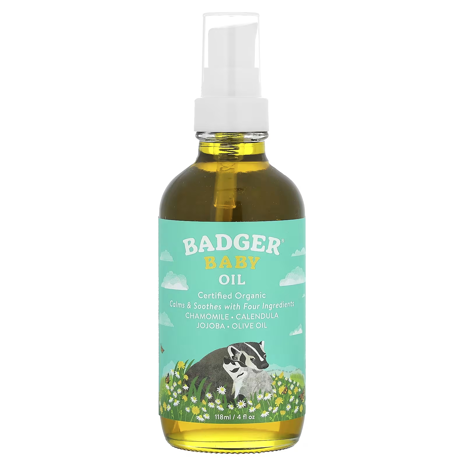 Масло детское Badger Company, 118 мл badger company масло для беременных роза и ваниль 118 мл 4 жидк унции