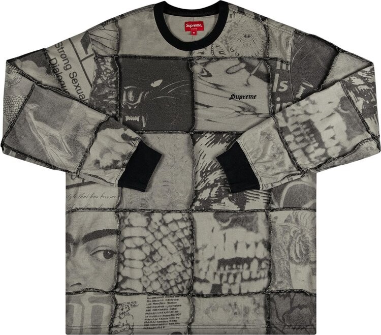 

Лонгслив Supreme Mosaic Patchwork Long-Sleeve Top 'Black', черный