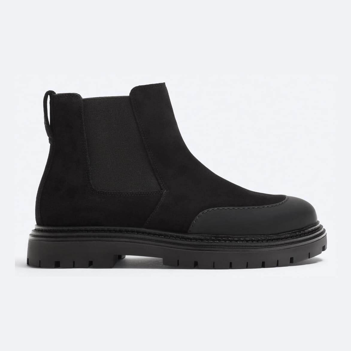 

Ботинки Zara Split Suede With Trimming, черный