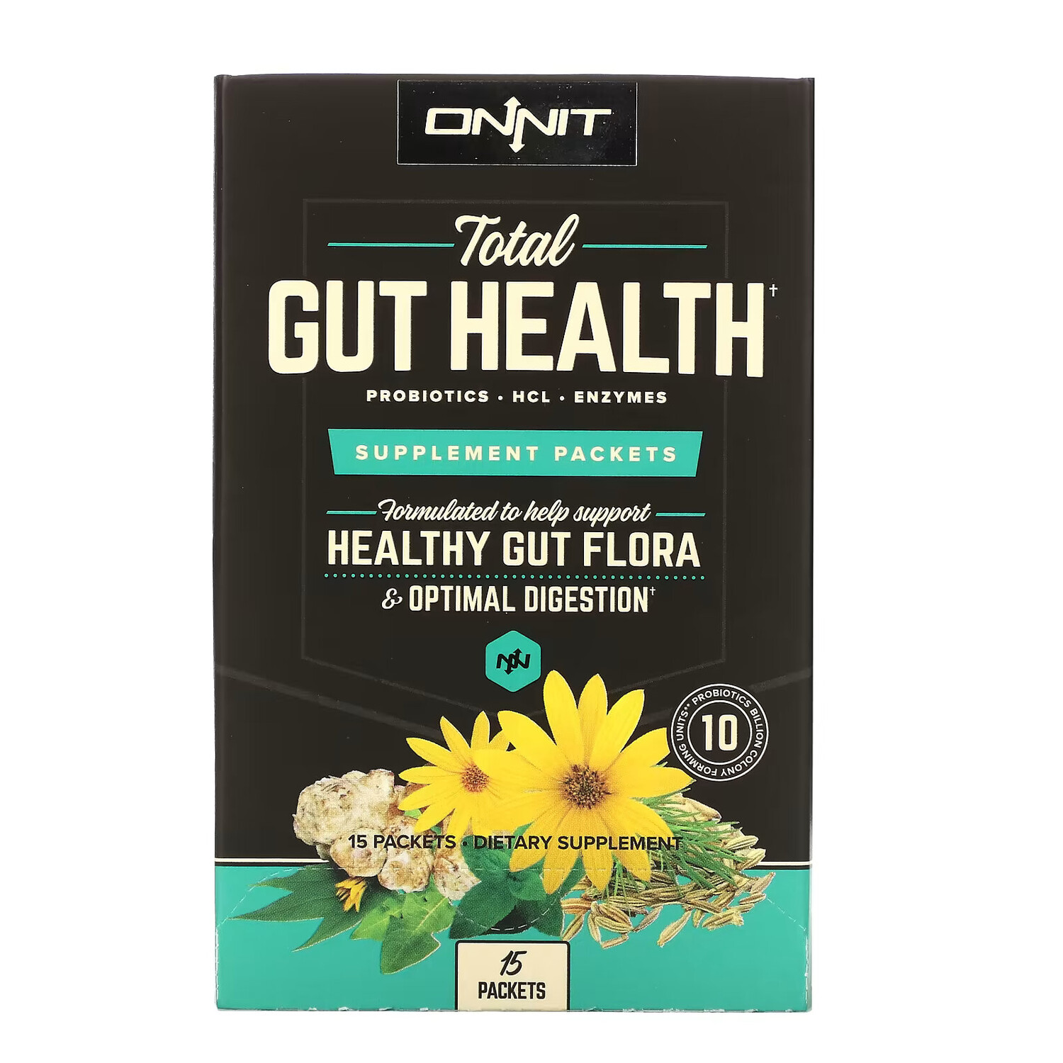 

Onnit, Total Gut Health, пакетики с пищевой добавкой, 15 штук