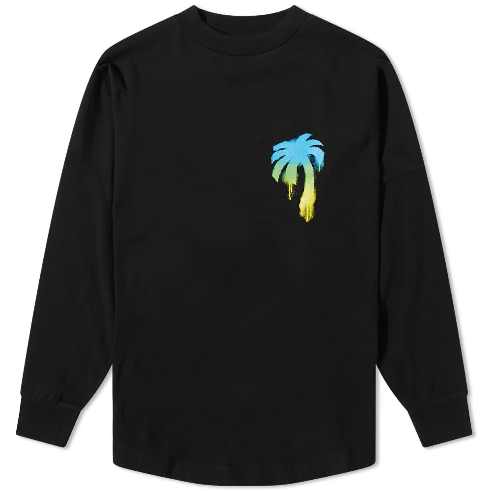 

Футболка Palm Angels Long Sleeve Spray Palm Oversized Tee, Черный