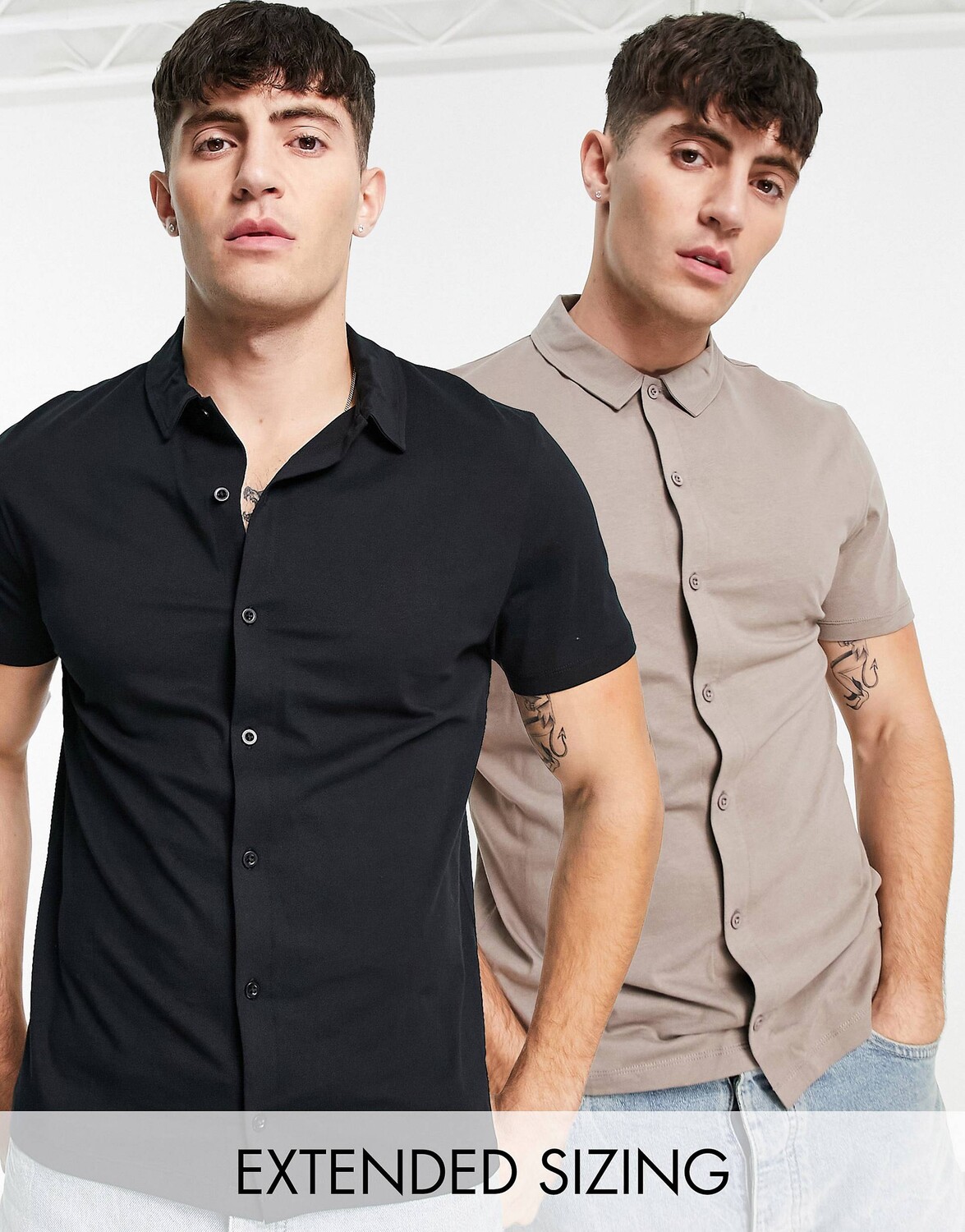 

Разноцветная рубашка из джерси с 2 пуговицами ASOS DESIGN