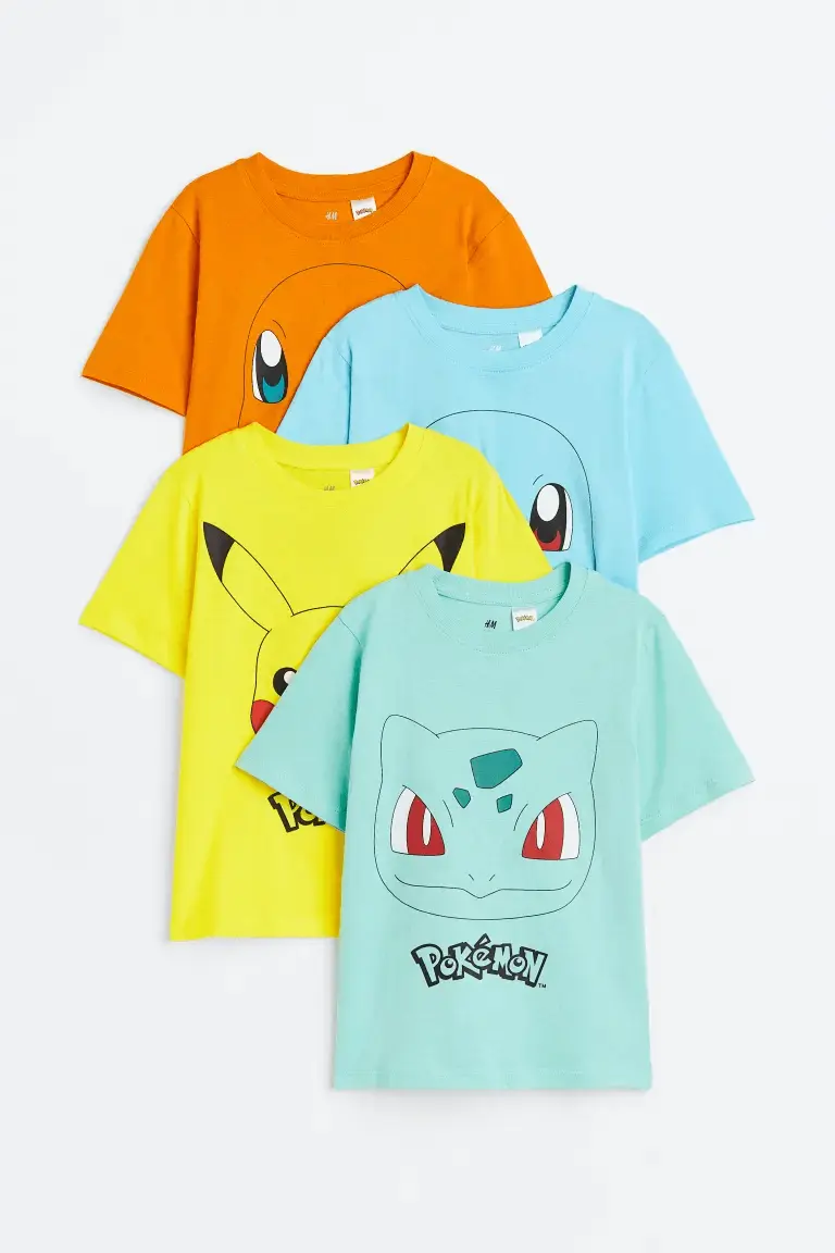 

Комплект из 4 футболок H&M x Pokémon Printed, мультиколор