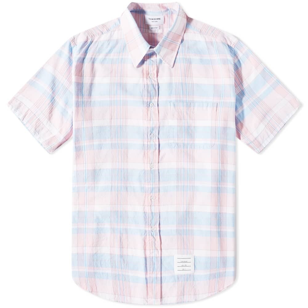 

Рубашка Thom Browne Short Sleeve Button Down Madras Check Shirt