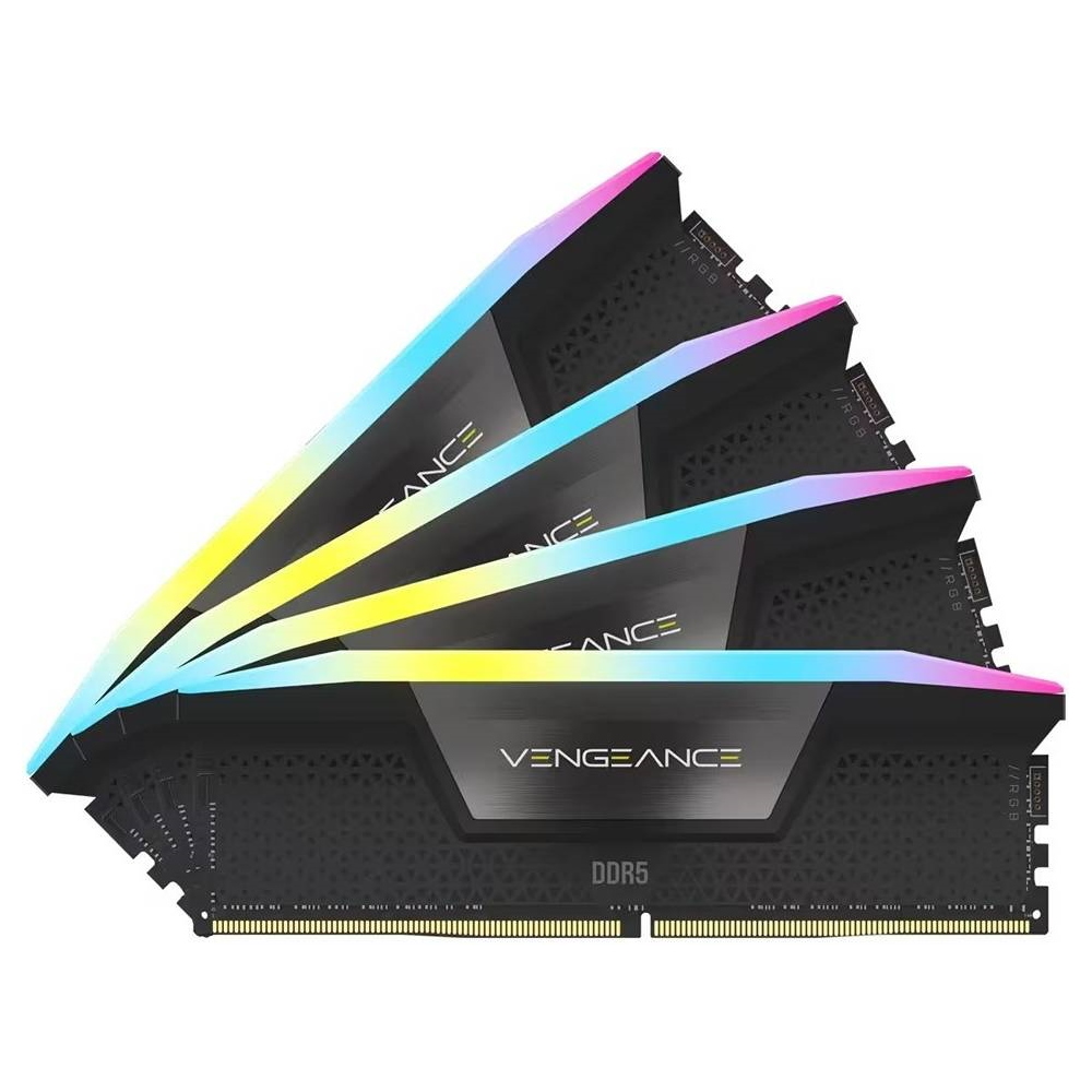 Оперативная память Corsair Vengeance RGB, 64 Гб DDR5 (4x16 Гб), 6200 МГц, черный цена и фото