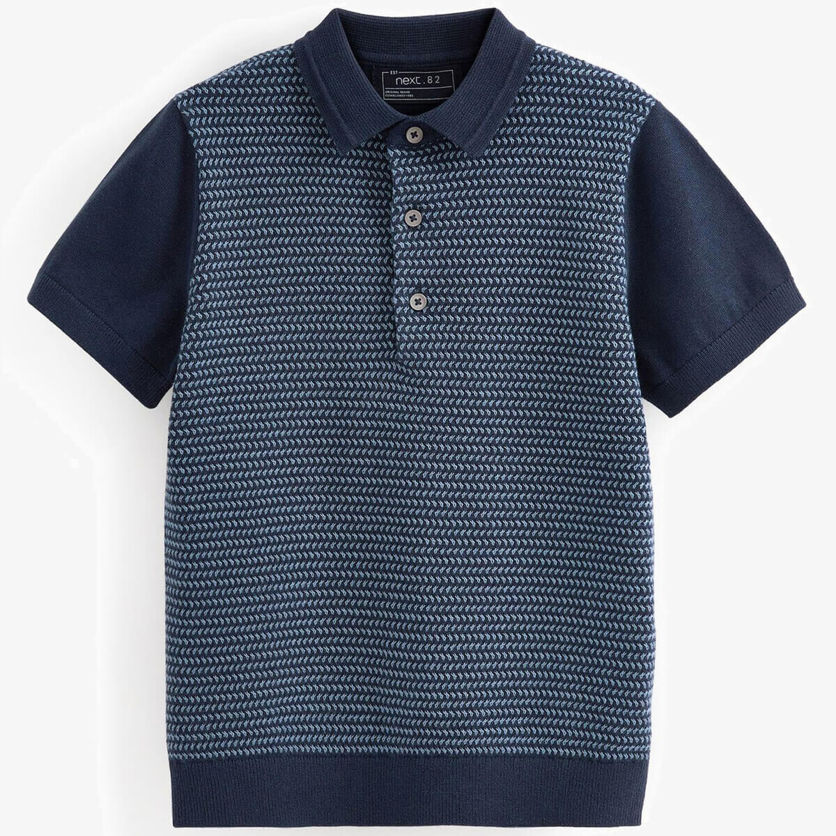 

Футболка-поло Next Short Sleeve Textured Standard, темно-синий