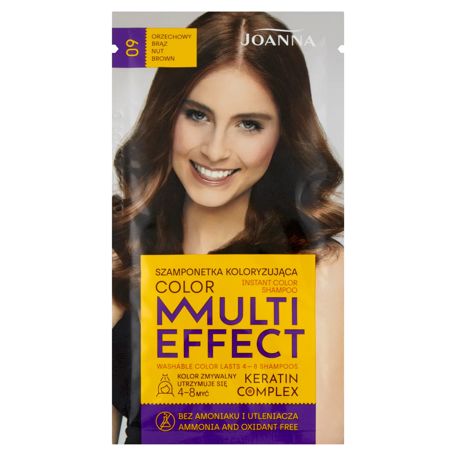 

Joanna Multi Effect оттеночный шампунь 09 ореховый коричневый, 35 мл