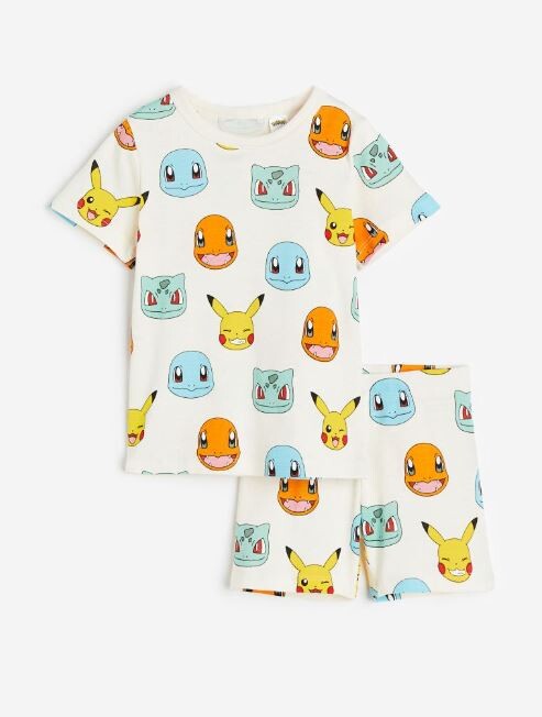 

Пижамный комплект H&M x Pokémon Cotton, кремовый