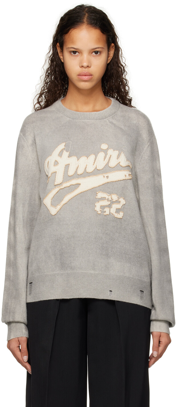 

Серый свитер с цветочным принтом AMIRI