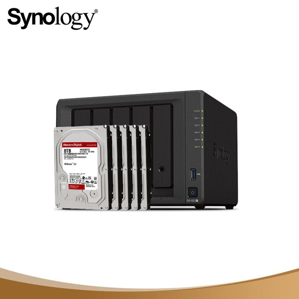 

Сетевое хранилище Synology DS1522+ 5-дисковое с Western Digital WD80EFZZ емкостью 8 ТБ