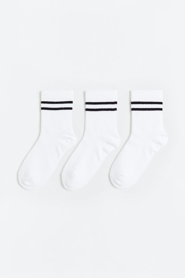 Спортивные носки DryMove, 3 шт. H&M, белый набор низ 5 а 22155 h 5a