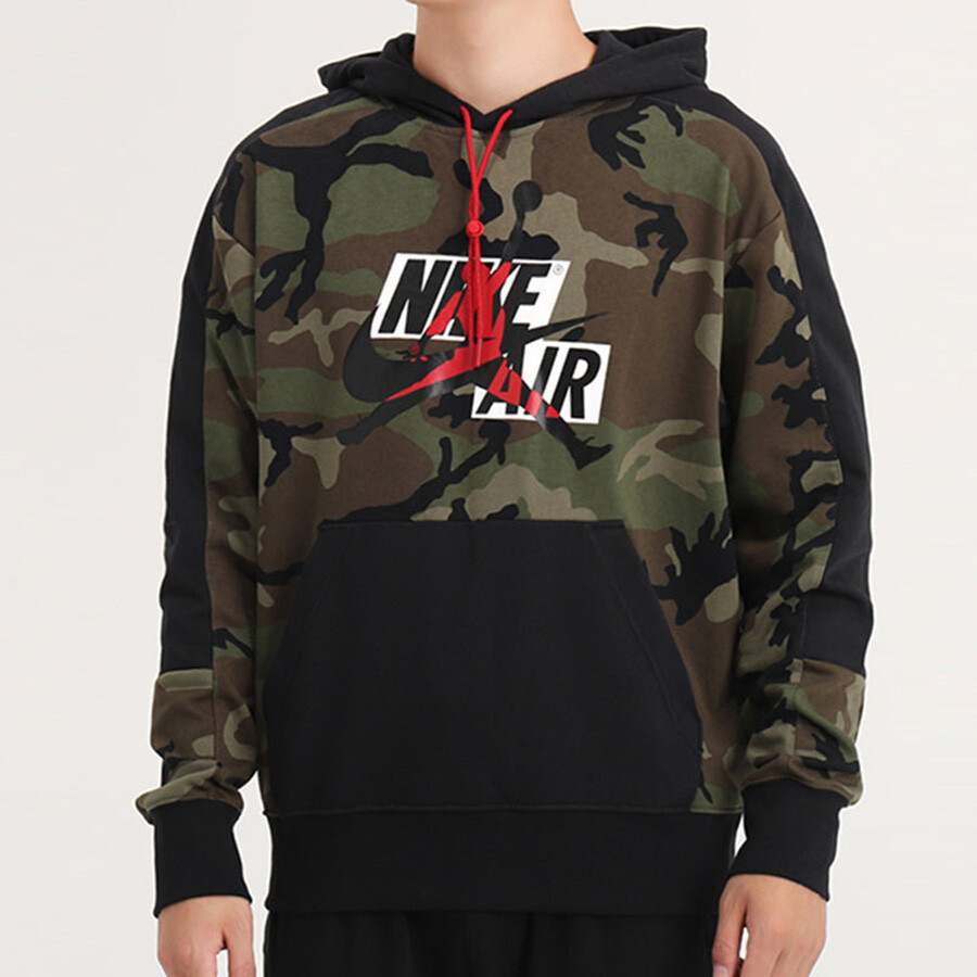 

Худи Nike Air Jordan Jumpman Classic Logo Camo, оливковый/черный