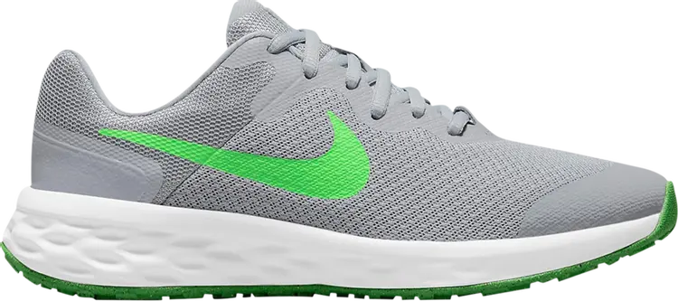 

Кроссовки Nike Revolution 6 GS 'Light Smoke Grey Green Strike', серый