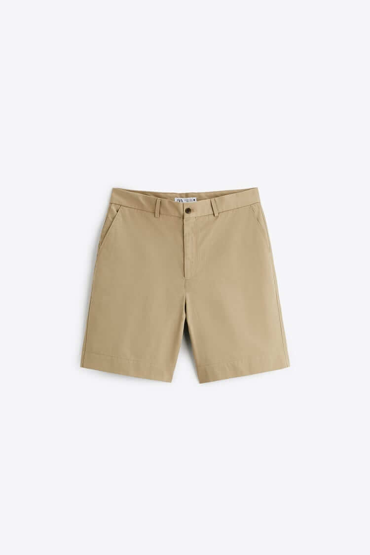 

Шорты Zara Cotton Chino Bermuda, песочный
