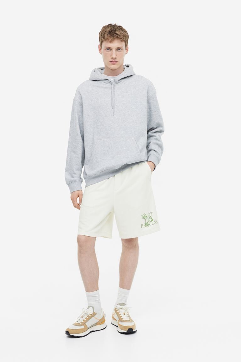 

Спортивные шорты свободного кроя COOLMAX H&M, белый/доверьтесь процессу