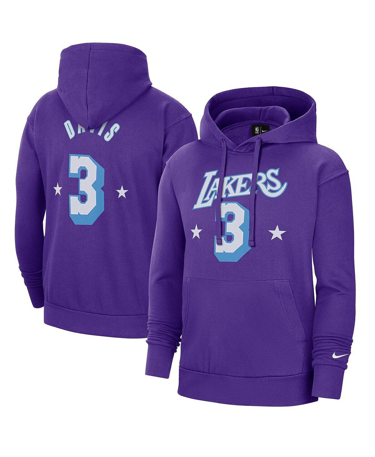 

Мужская толстовка с капюшоном с капюшоном и логотипом anthony davis purple los angeles lakers 2021/22 city edition name and number Nike, фиолетовый