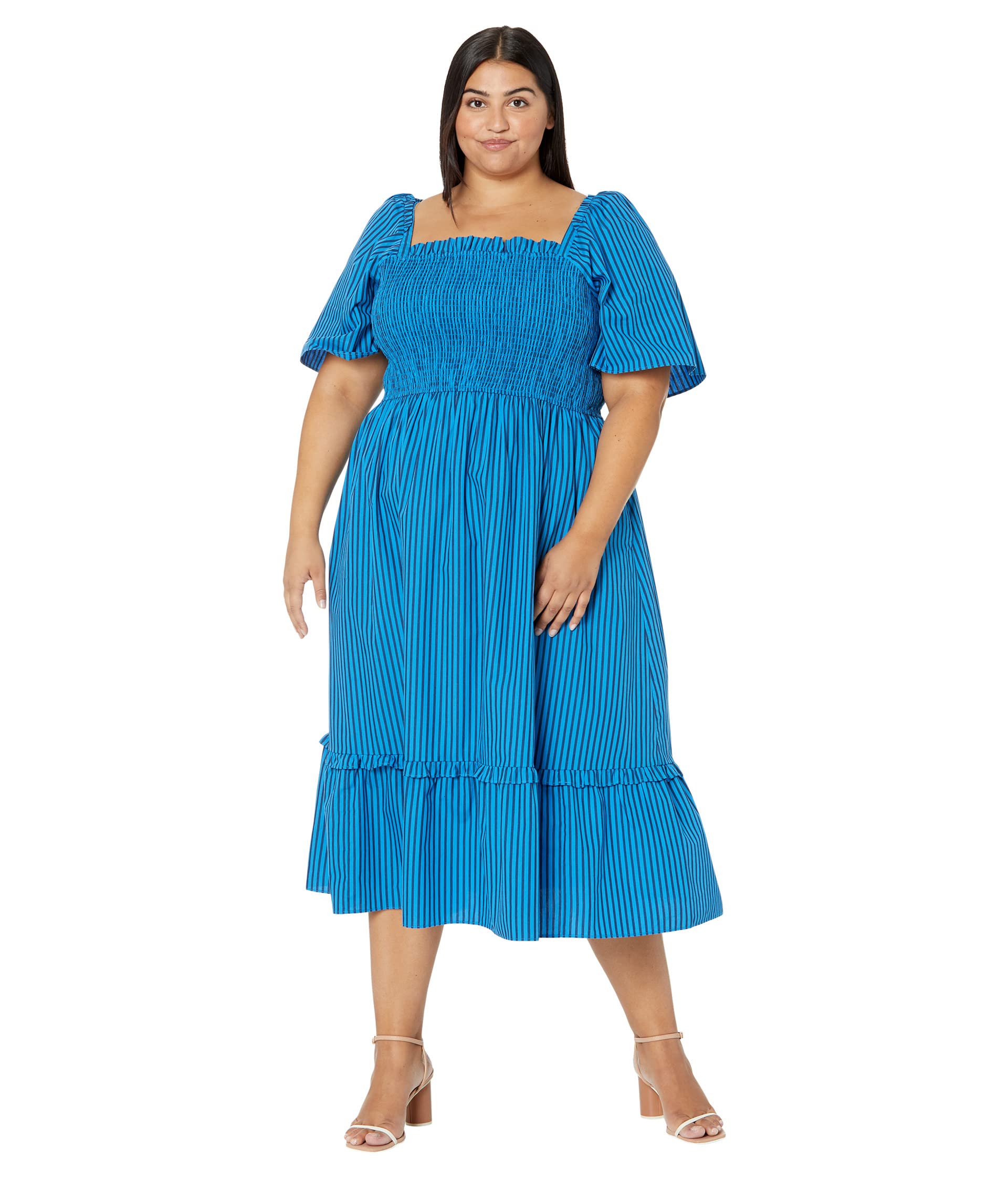 Платье Draper James, Plus Size Deana Smocked Dress in Canopy Stripe