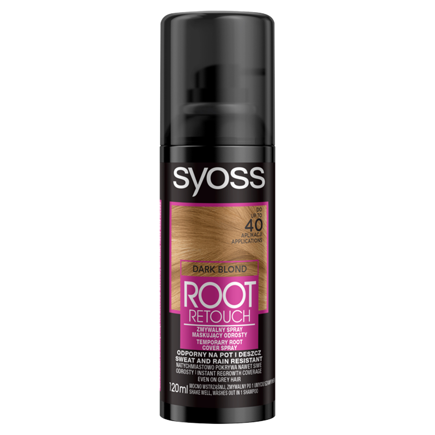 Syoss Root Retouch маскирующий спрей для восстановления роста смываемый темно-русый, 120 мл