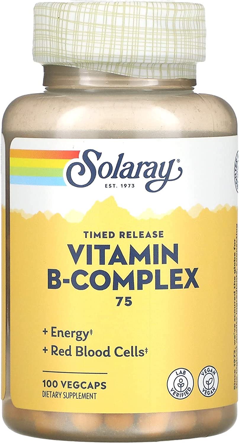 Комплекс витаминов группы В Solaray, 100 капсул solaray комплекс витаминов группы b 100 50 растительных капсул