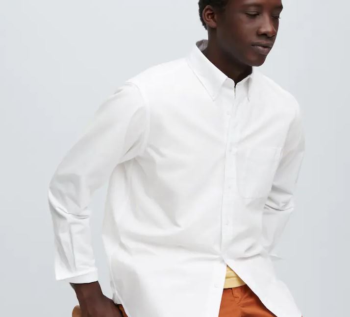 цена Рубашка оксфордская классического кроя Uniqlo Regular Fit Oxford, белый