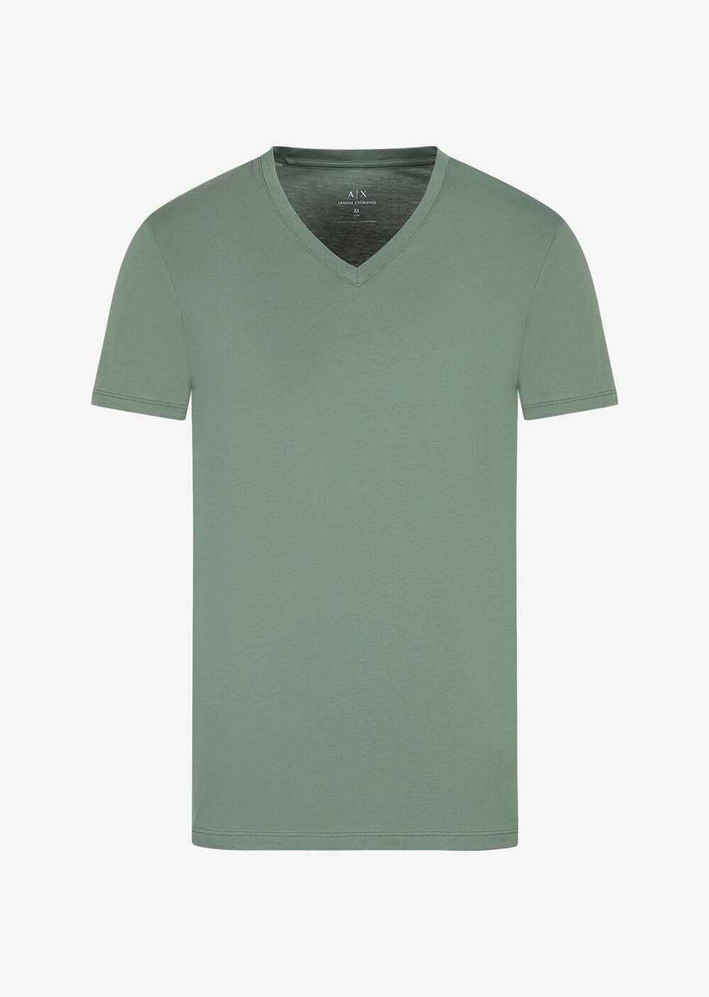 

Приталенная футболка из хлопка пима с короткими рукавами Armani Exchange, зеленый