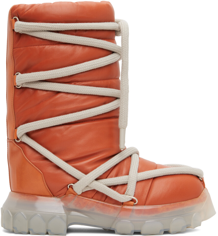 

Оранжевые тракторные сапоги Lunar Rick Owens