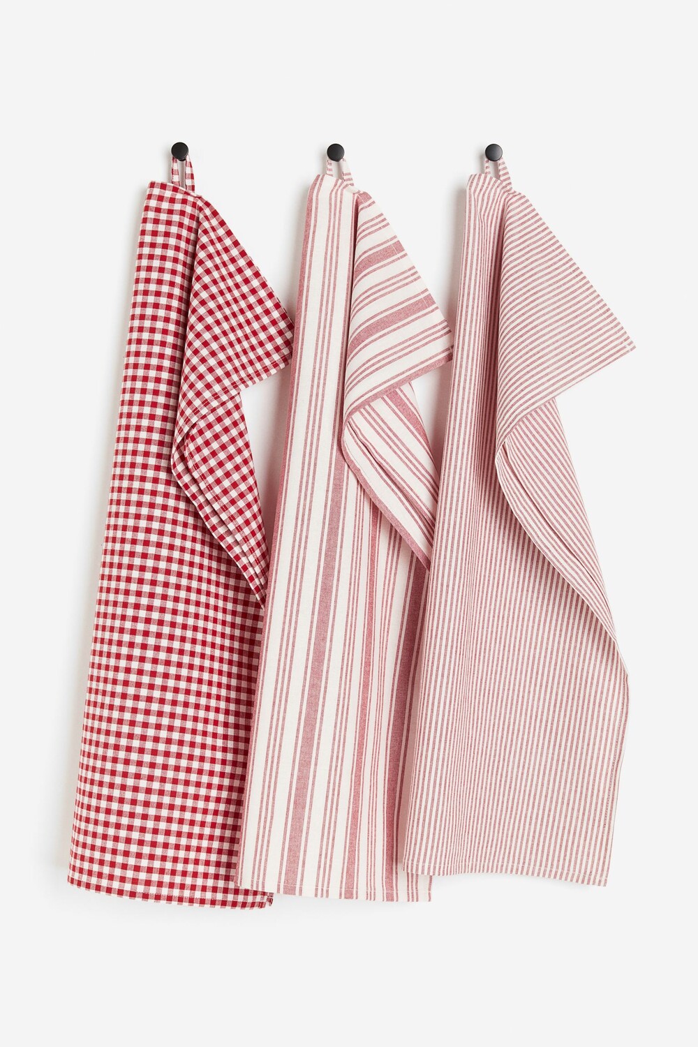

Комплект кухонных полотенец H&M Home Cotton, 3 предмета, красный