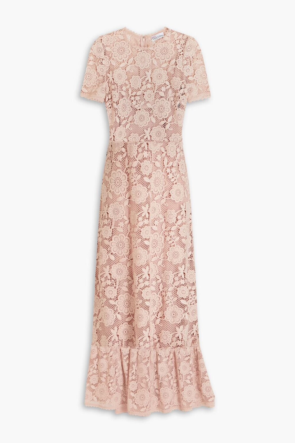 

Платье миди из кружева макраме Redvalentino, пастельно-розовый
