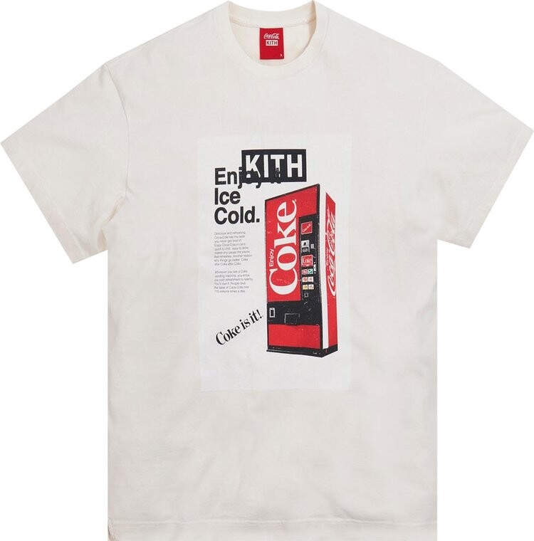 

Футболка Kith x Coca-Cola Ice Cold Vintage Tee 'Ivory', кремовый, Бежевый